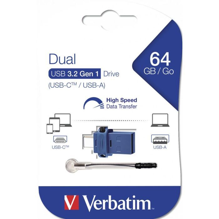 USB флеш накопитель Verbatim 32GB Dual USB Drive USB 3.0/Type-C (49966) изображение 2
