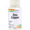Мінерали Solaray Цинк і Мідь, Zinc Copper, 100 вегетаріанських капсул (SOR-47105)