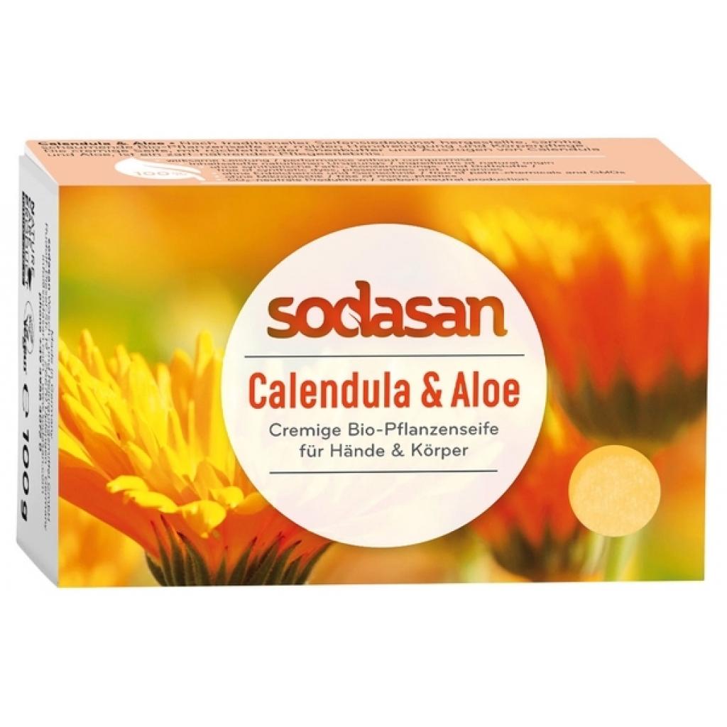 Твердое мыло Sodasan органическое противовоспалительное Календула-Алоэ 100 г (4019886190145)