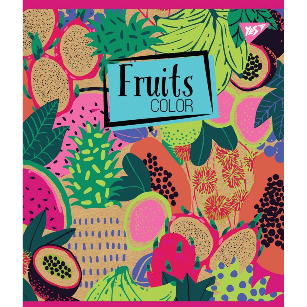Зошит Yes А5 Fruits Color Крафт 24 аркушів клітка 5 дизайнів (765107) зображення 5
