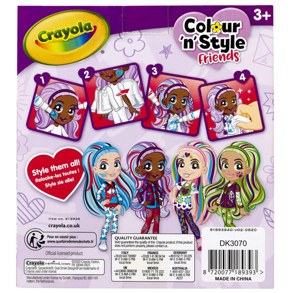 Набір для творчості Crayola Colour n Style Стильні дівчата Віолетта (918939.005) зображення 8