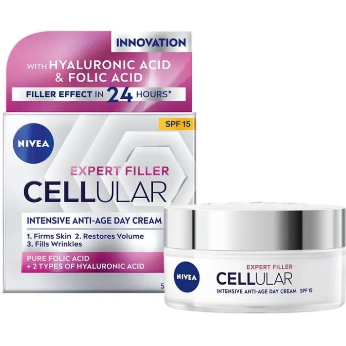 Крем для лица Nivea Hyaluron Cellular SPF15 дневной с гиалуроновой кислотой 50мл (4005900134264)