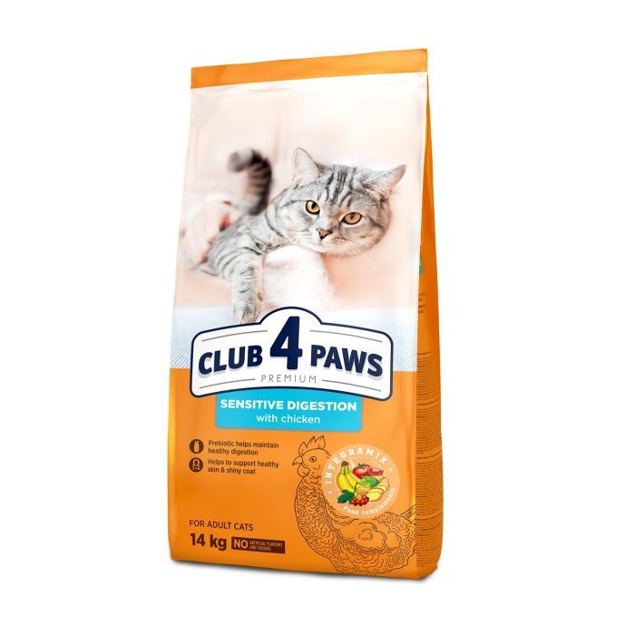 Сухой корм для кошек Club 4 Paws Премиум. Чувствительное пищеварение 14 кг (4820083909399)