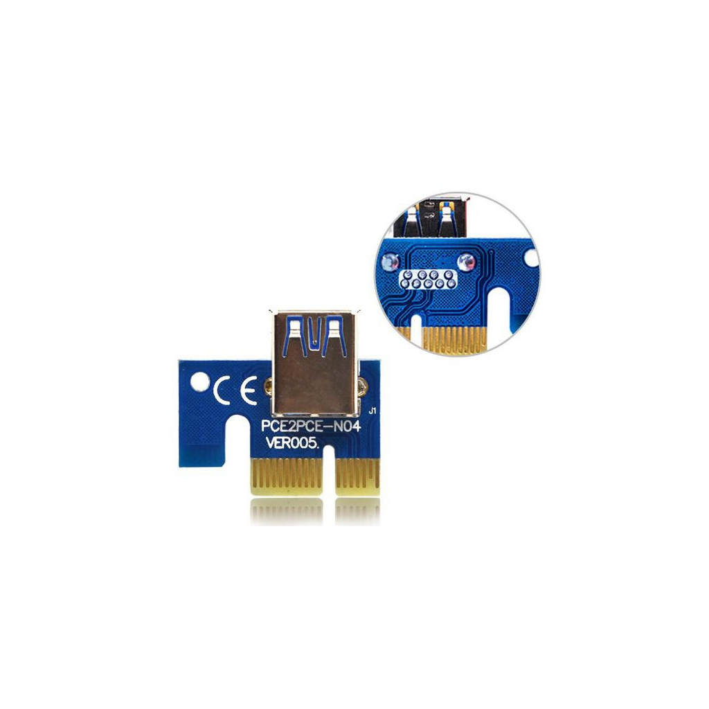Райзер PCI-E x1 to 16x 60cm USB 3.0 Cable SATA to 6Pin Power v.006C Dynamode (RX-riser-006c 6 pin) зображення 3