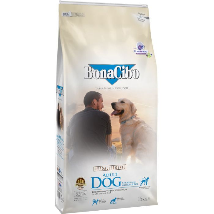 Сухой корм для кошек BonaCibo Adult Dog Chicken&Rice with Anchovy 4 кг (8694686406113)