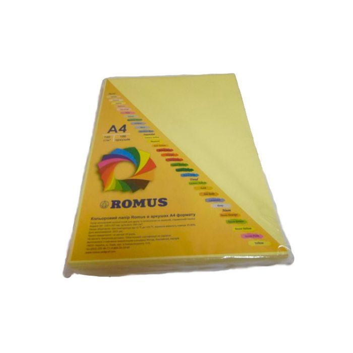 Бумага Romus A4 160 г/м2 100sh Yellow (R50584)
