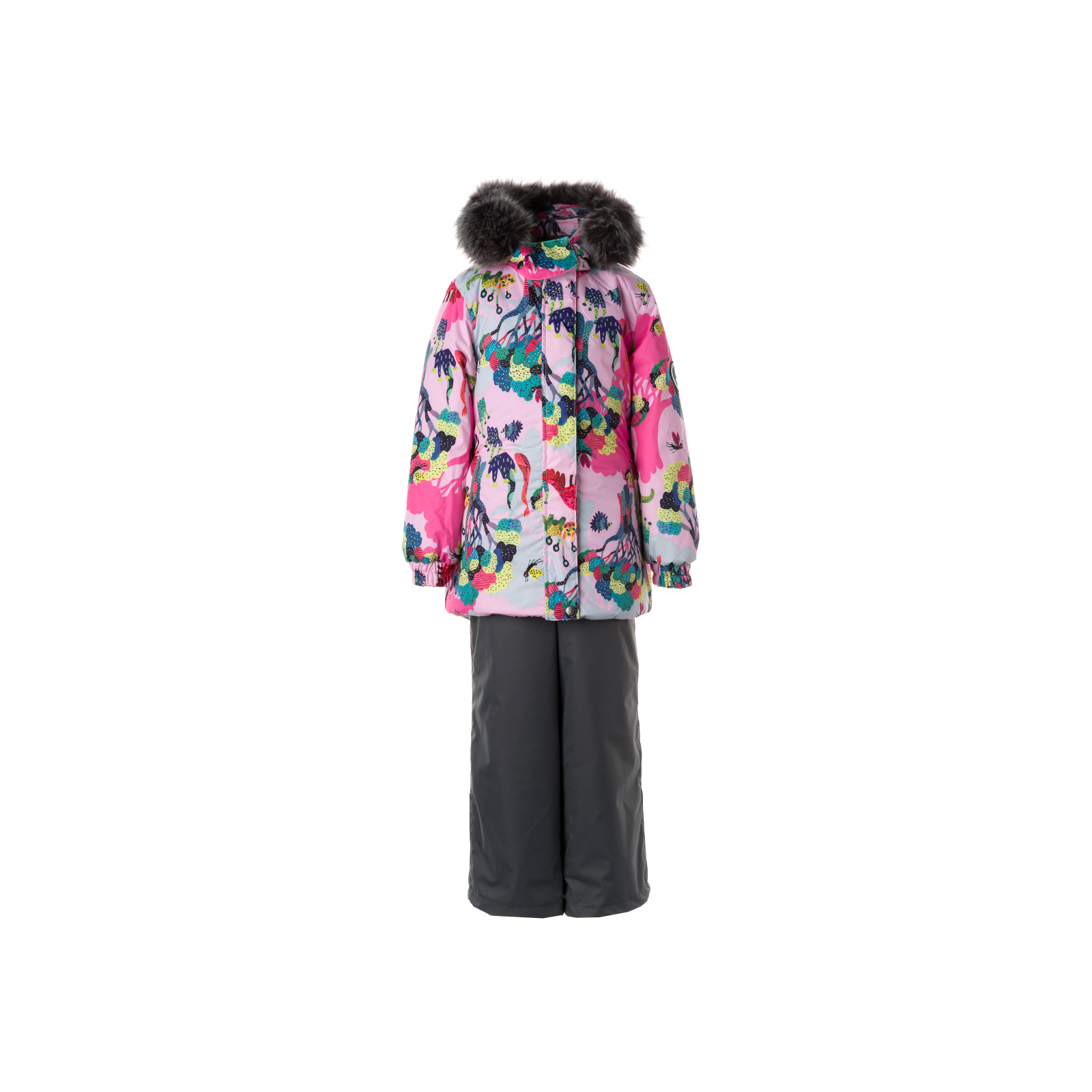Комплект верхней одежды Huppa RENELY 2 41850230 cветло-розовый с принтом/серый 98 (4741468977737)