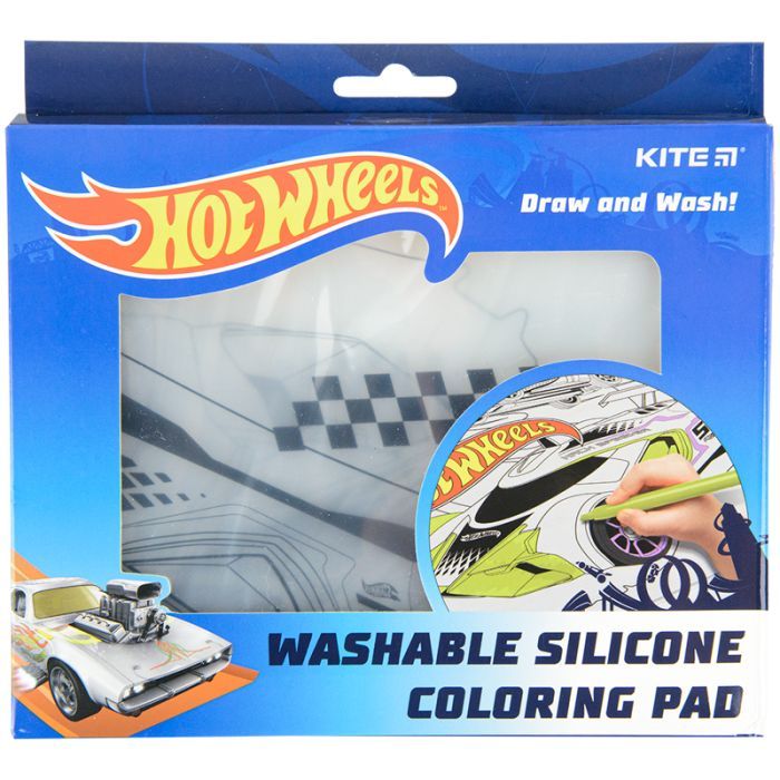 Подкладка настольная Kite силиконовая раскраска Hot Wheels, 30х40см (HW22-424) изображение 2