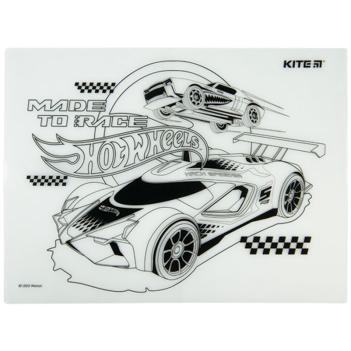 Подкладка настольная Kite силиконовая раскраска Hot Wheels, 30х40см (HW22-424) изображение 4
