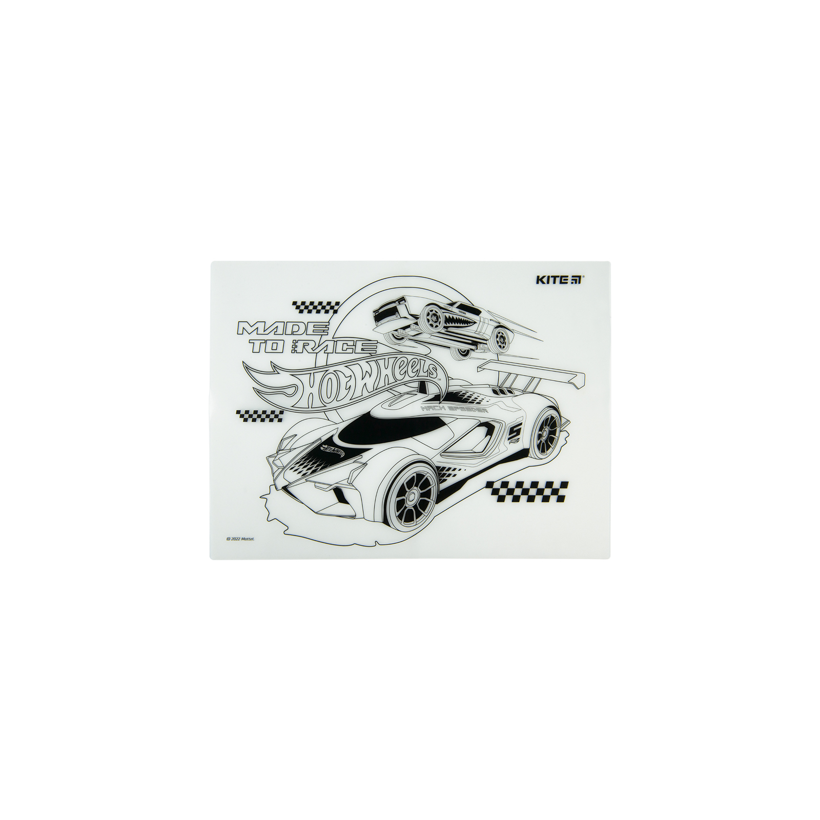 Підкладка настільна Kite силіконова розмальовка Hot Wheels, 30х40см (HW22-424) зображення 4