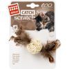 Іграшка для котів GiGwi Catch&scratch Плетений м'ячик з дзвіночком і пір'ям 13 см (75047) зображення 2