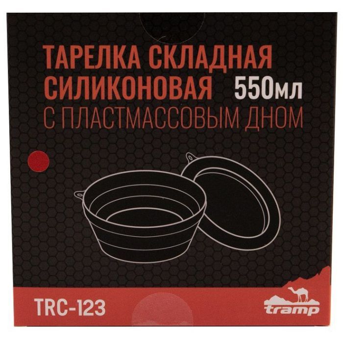 Миска туристическая Tramp силіконова з пластиковим дном 550 мл Olive (UTRC-123-olive) изображение 5