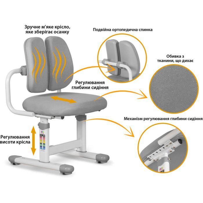 Парта зі стільцем Evo-kids BD-23 BL зображення 4