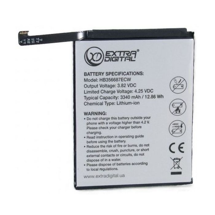 Аккумуляторная батарея Extradigital Huawei P Smart Plus HB356687ECW 3340 mAh (BMH6496)