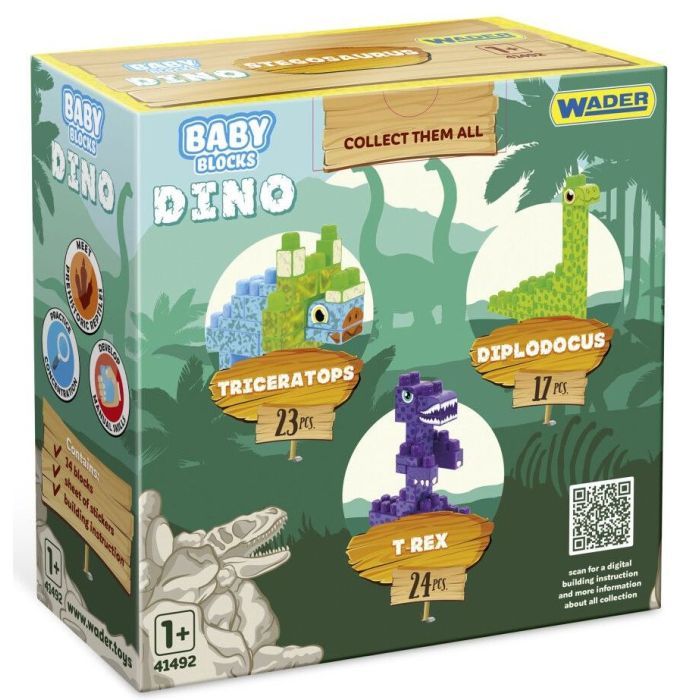 Конструктор Wader Baby Blocks Діно - трицератопс (41494) зображення 3