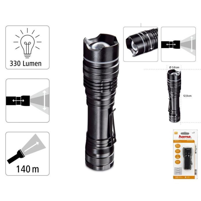 Фонарь Hama PRO 3 LED L330 Black (00136672) изображение 2