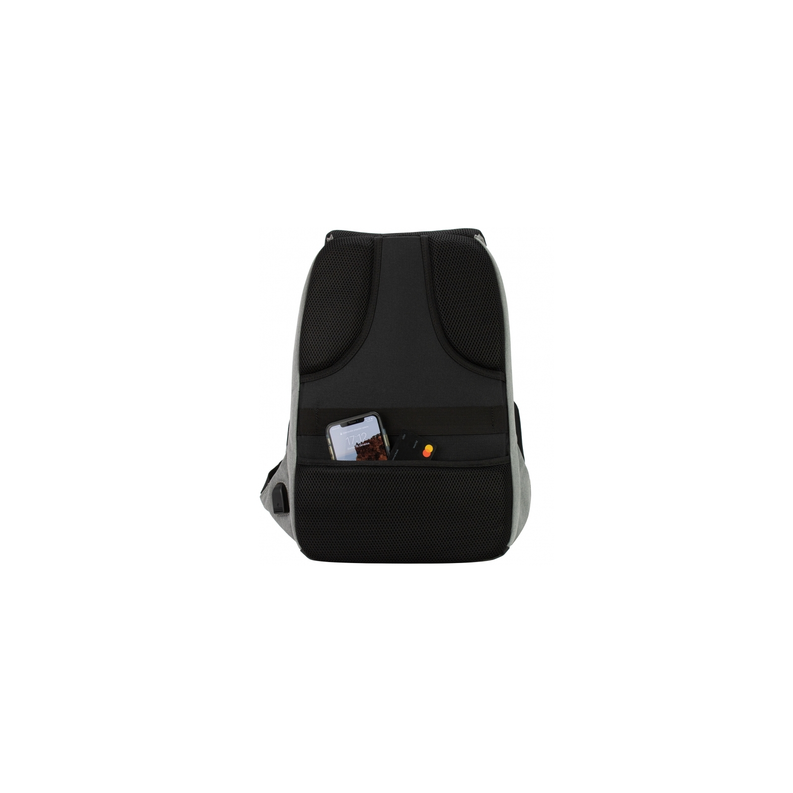 Рюкзак школьный Optima 18.5" USB Anti-Theft унисекс 0.7 кг 16-25 л Черный (O96917-01) изображение 2