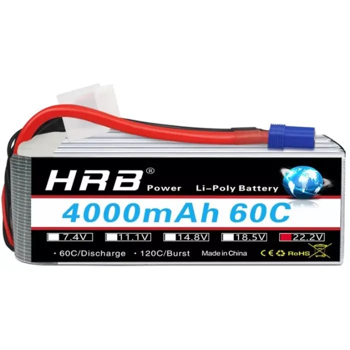 Аккумулятор для дрона HRB_ Lipo 6s 22.2V 4000mAh 60C Battery XT60 Plug (HR-4000MAH-6S-60C-XT60)