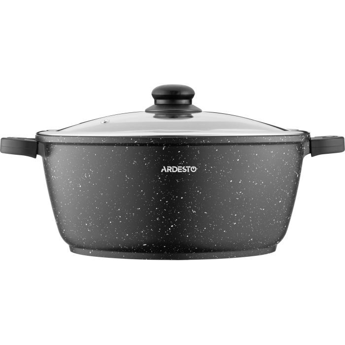 Кастрюля Ardesto Gemini Anzio скляна кришка 20 см 2,5 л чорна (AR2420GE) изображение 2