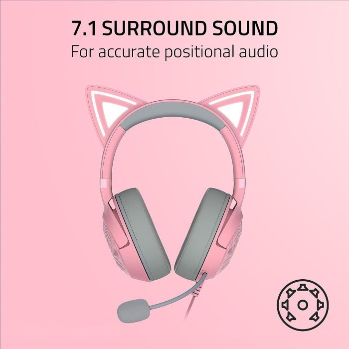 Наушники Razer Kraken Kitty V2 Quartz (RZ04-04730200-R3M1) изображение 8