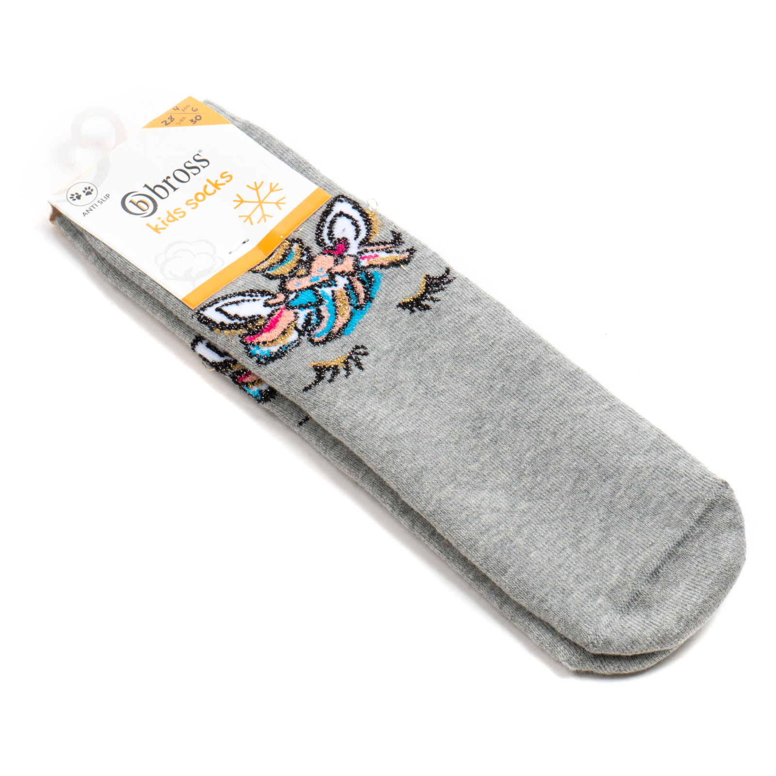 Носки детские Bross махровые с единорогом (9620-8-gray) изображение 2