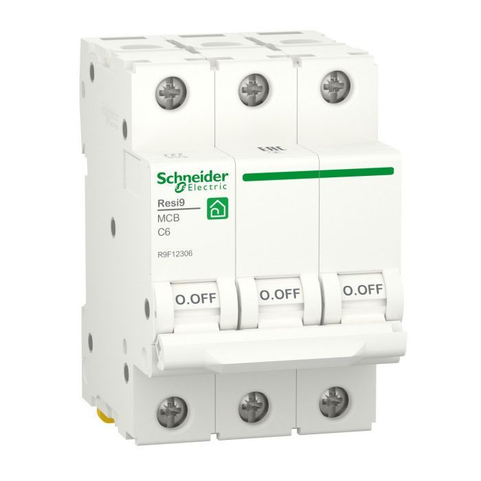 Автоматический выключатель Schneider Electric RESI9 6kA 3P 6A C (R9F12306)