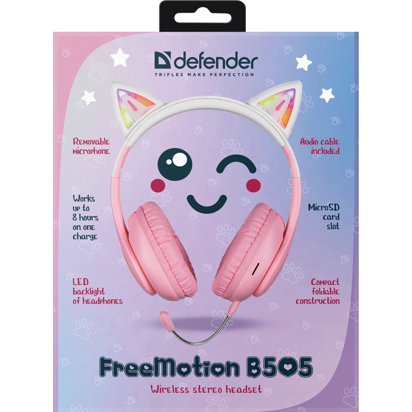 Навушники Defender FreeMotion B505 Bluetooth LED Pink (63505) зображення 11