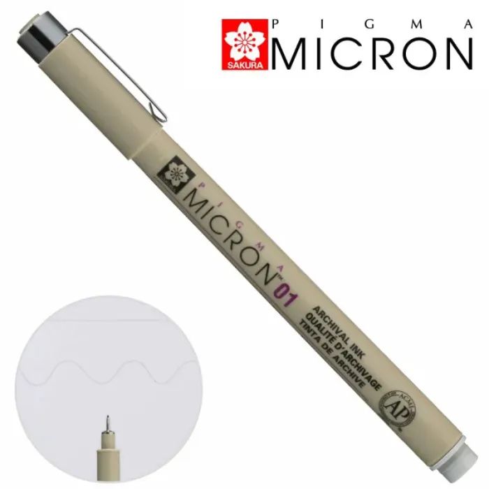 Лайнер Sakura Pigma Micron (0.1) 0,25 мм светло Серый (084511333659) изображение 4