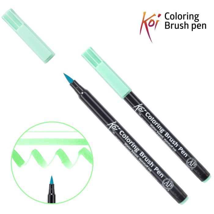 Художественный маркер KOI Маркер-пензель акварельный Сине-зеленый , 426 (084511393233)