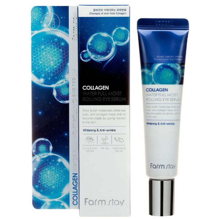 Сыворотка для лица FarmStay Collagen Water Full Moist Rolling Eye Serum Для кожи вокруг глаз 25 мл (8809480772504) изображение 2