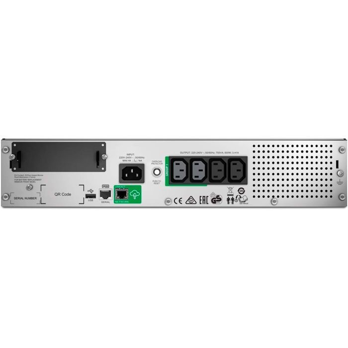 Пристрій безперебійного живлення APC Smart-UPS RM 750VA 2U LCD with SmartConnect (SMT750RMI2UC) зображення 2