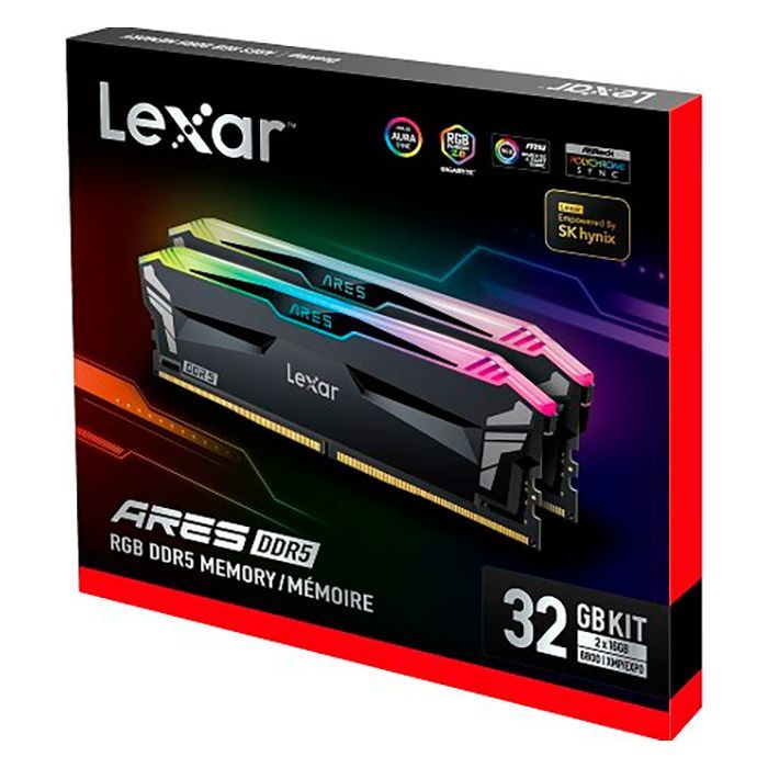 Модуль памяти для компьютера DDR5 32GB (2x16GB) 6800 MHz Ares RGB Black Lexar (LD5U16G68C34LA-RGD) изображение 5
