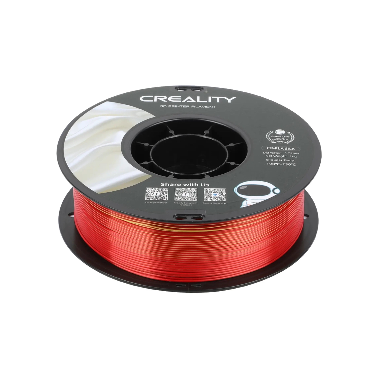 Пластик для 3D-принтера Creality PLA silky shine 1кг, 1.75мм, red gold (3301120009) зображення 4