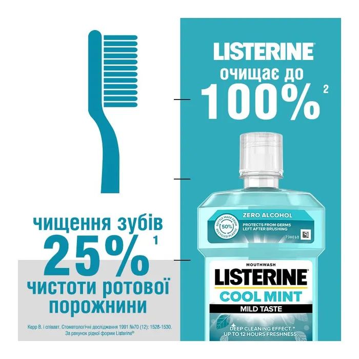 Ополіскувач для порожнини рота Listerine Свіжа м'ята М'який смак 1000 мл (3574661011394/3574661619927) зображення 5