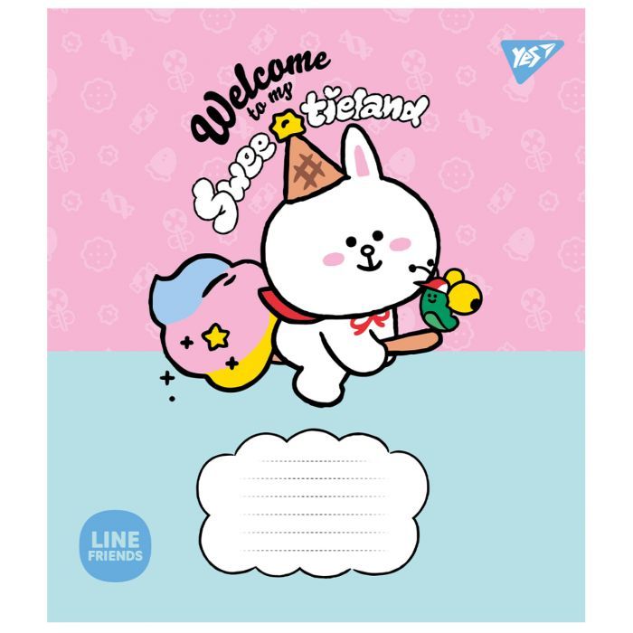 Зошит Yes Line Friends. Sweetieland 12 аркушів клітинка (766921) зображення 2