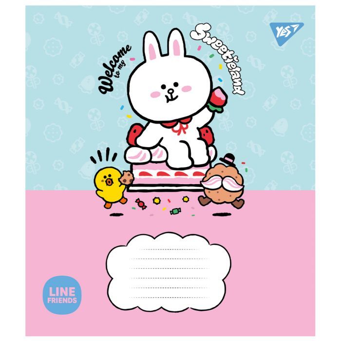 Зошит Yes Line Friends. Sweetieland 12 аркушів клітинка (766921) зображення 3