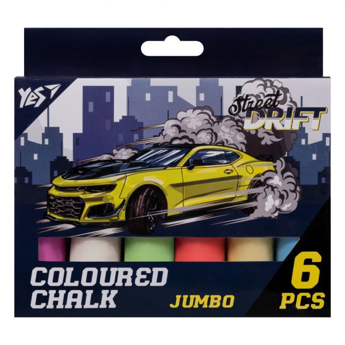 Мел Yes цветной Street Drift 6 шт JUMBO (400500)