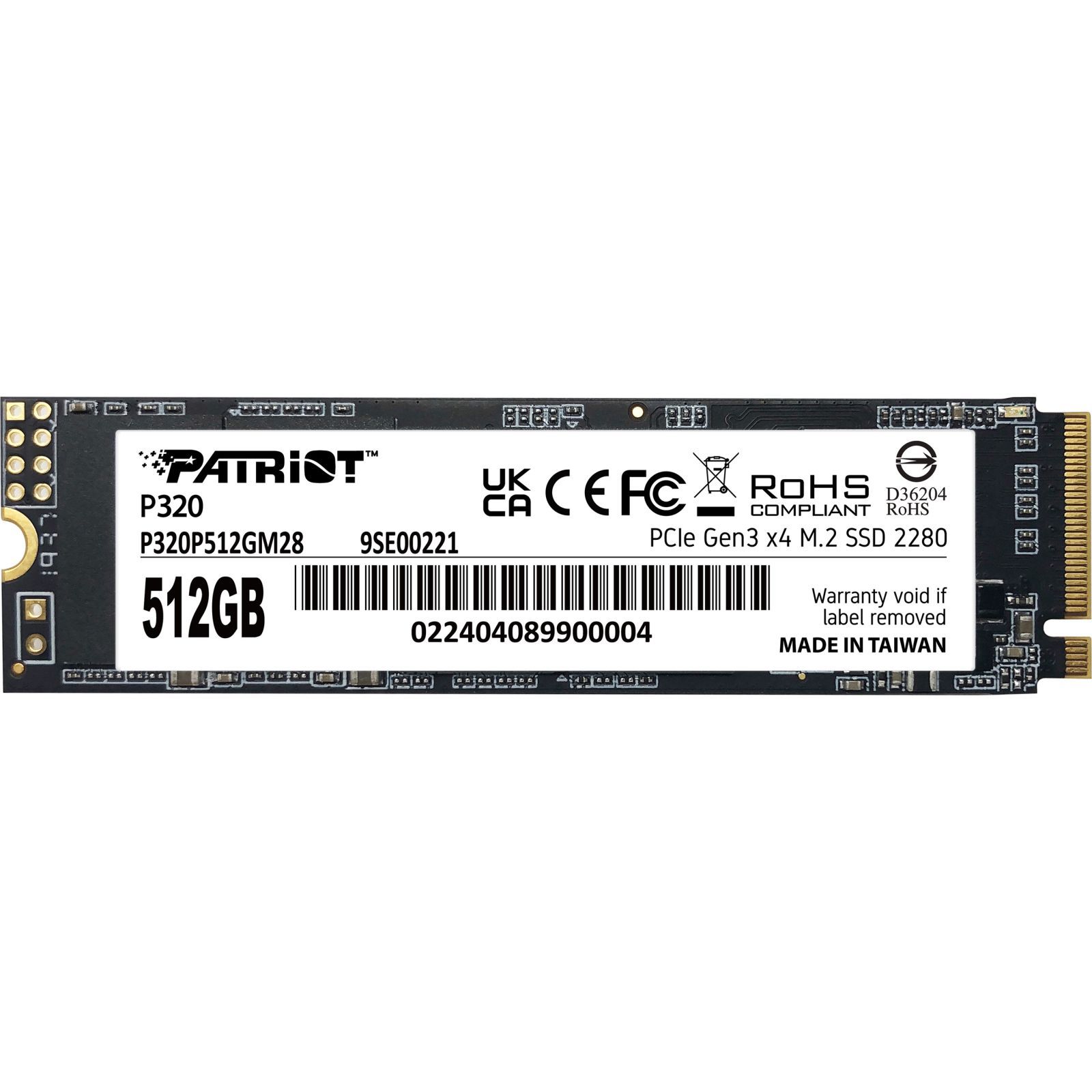 ᐈ Купить накопитель ssd Patriot M.2 2280 512GB (P320P512GM28) в