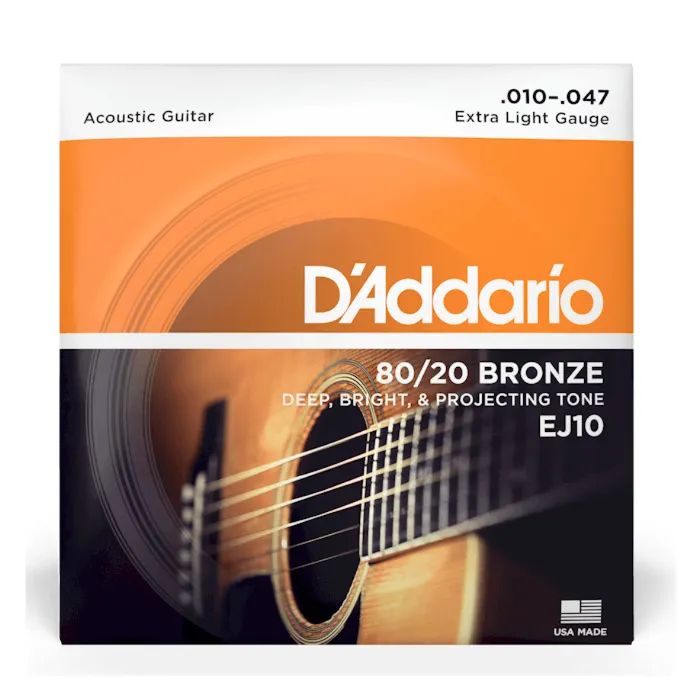 Струны для гитары D'Addario Bronze 80/20 Extra Light (10-47) (EJ10)