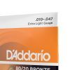 Струны для гитары D'Addario Bronze 80/20 Extra Light (10-47) (EJ10) изображение 4