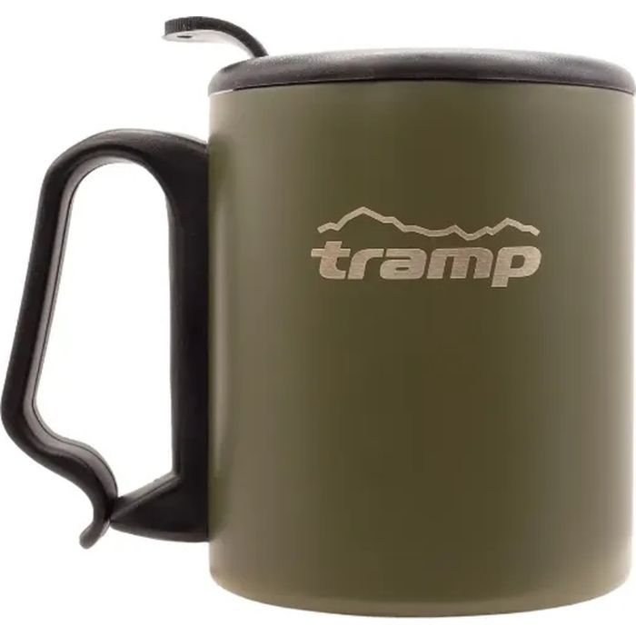 Чашка туристическая Tramp з поїлкою і защіпкою 350 мл Olive (UTRC-020-olive)