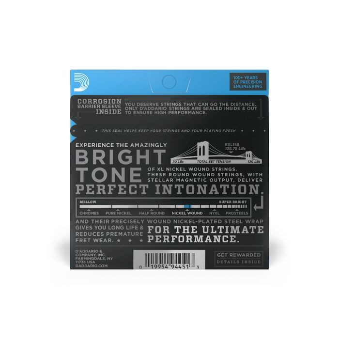 Струни для гітари D'Addario XL Nickel Wound Baritone Light (13-62) (EXL158) зображення 3