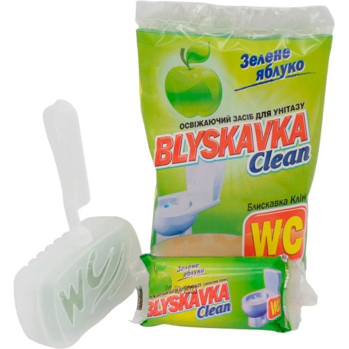 Туалетний блок Blyskavka Clean Зелене яблуко 37 г (4820055140805) зображення 3