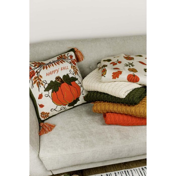 Наволочка Прованс декоративна в'язана Happy Fall Гарбуз 45х45 (029744) зображення 2