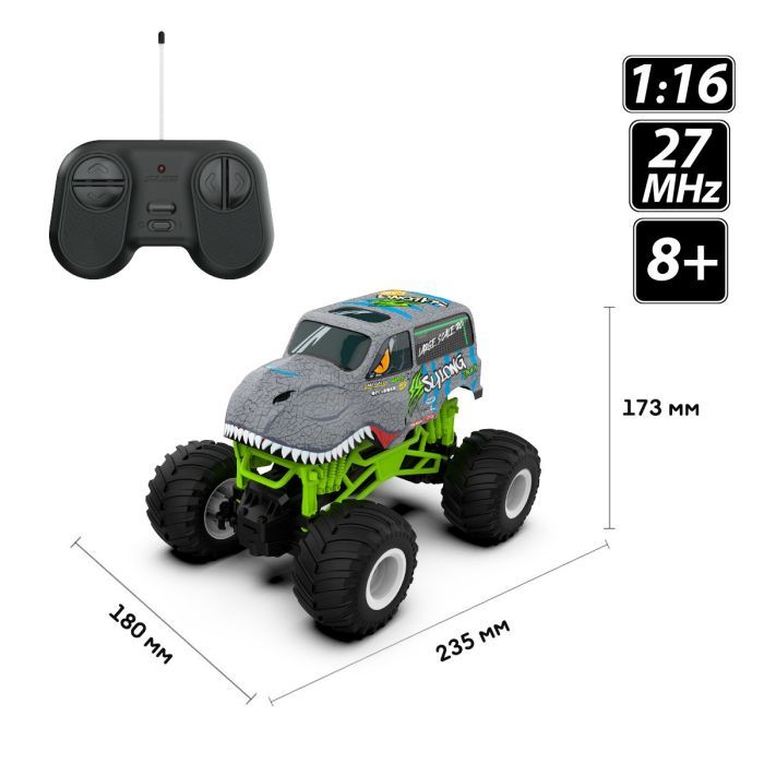 Радиоуправляемая игрушка Sulong Toys Bigfoot – Dinosaur (1:16, 27 МГц (MHz)) (SL-360RHGR) изображение 8