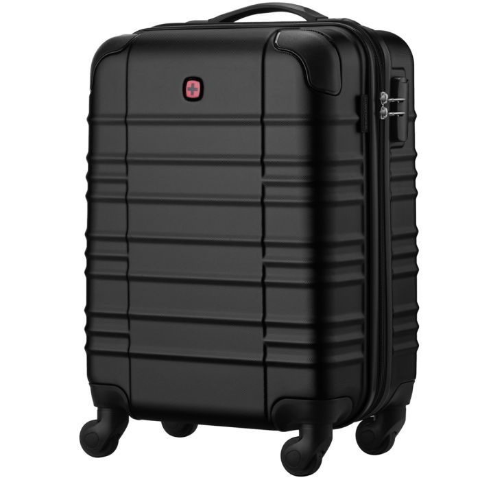 Чемодан Wenger Amplar, мала, пластик, 4 колеса, чорна (653143) изображение 2