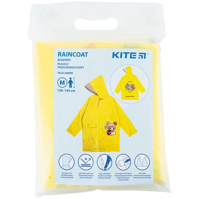 Дождевик детский Kite Тokidoki M 130-145 см Жовтий (TK24-2600M) изображение 4