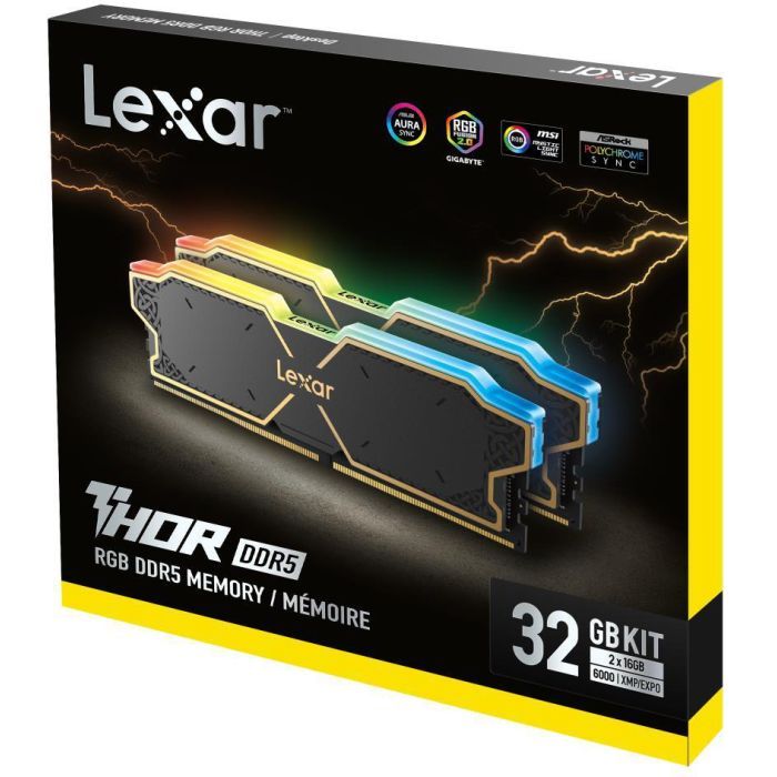 Модуль памяти для компьютера DDR5 32GB (2x16GB) 6000 MHz Thor RGB Lexar (LD5U16G60C38BG-RGD) изображение 5