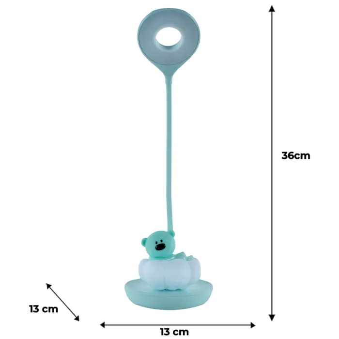 Настільна лампа Kite Cloudy Bear LED з акумулятором, біла (K24-493-2-1) зображення 7