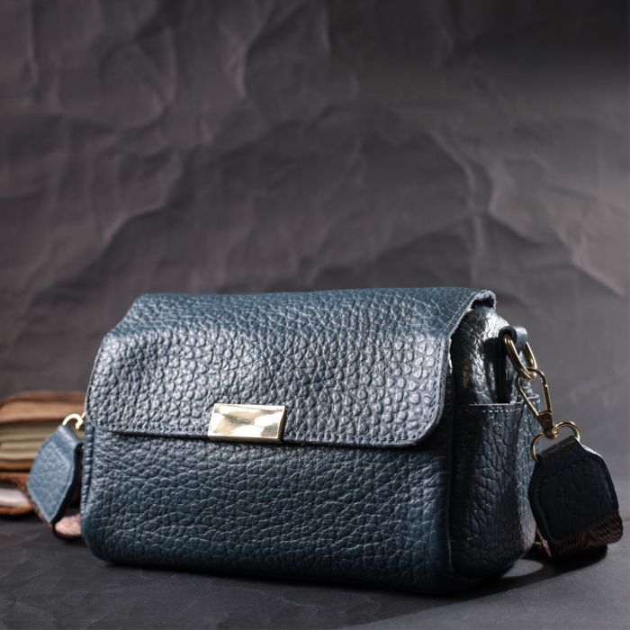 Сумка Vintage Шкіряна жіноча Синя (22402) зображення 10